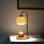 Elegant Solid Wood Spherical Candle Table Lamp - 1-Light Design