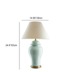 Rustic Ceramic Conic Table Lamp with 1-Light for Study