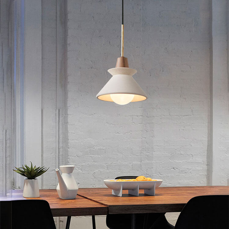 White Cement Tapered Pendant