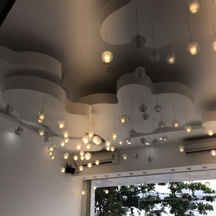 Luxury LED Chandelier with Crystal Orb Shade for Modern Staircases
