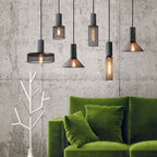 Industrial Tapered Cement Pendant Light - 1-Light Fixture for Living Room