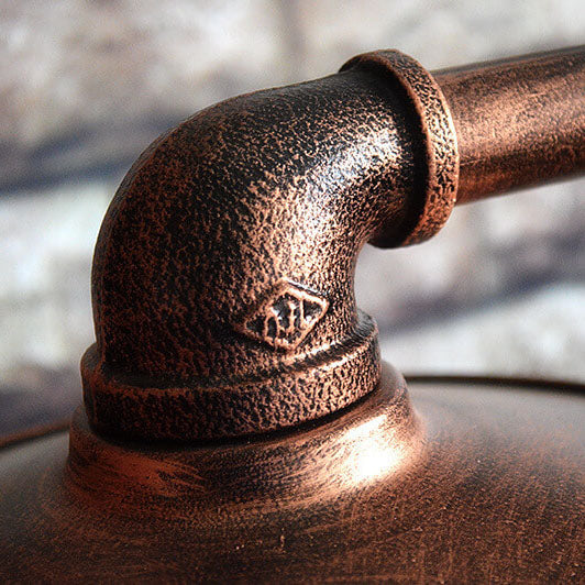 Steampunk Copper Water Pipe 2-Light Floor Lamp