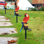 Colorful Solar-Powered Waterproof Resin Parrot LED Garden