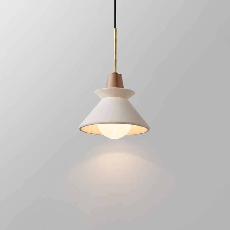 White Cement Tapered Pendant