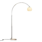 Scandinavian Glass Round Shade Floor Lamp - 1-Light Iron Design for Living Room