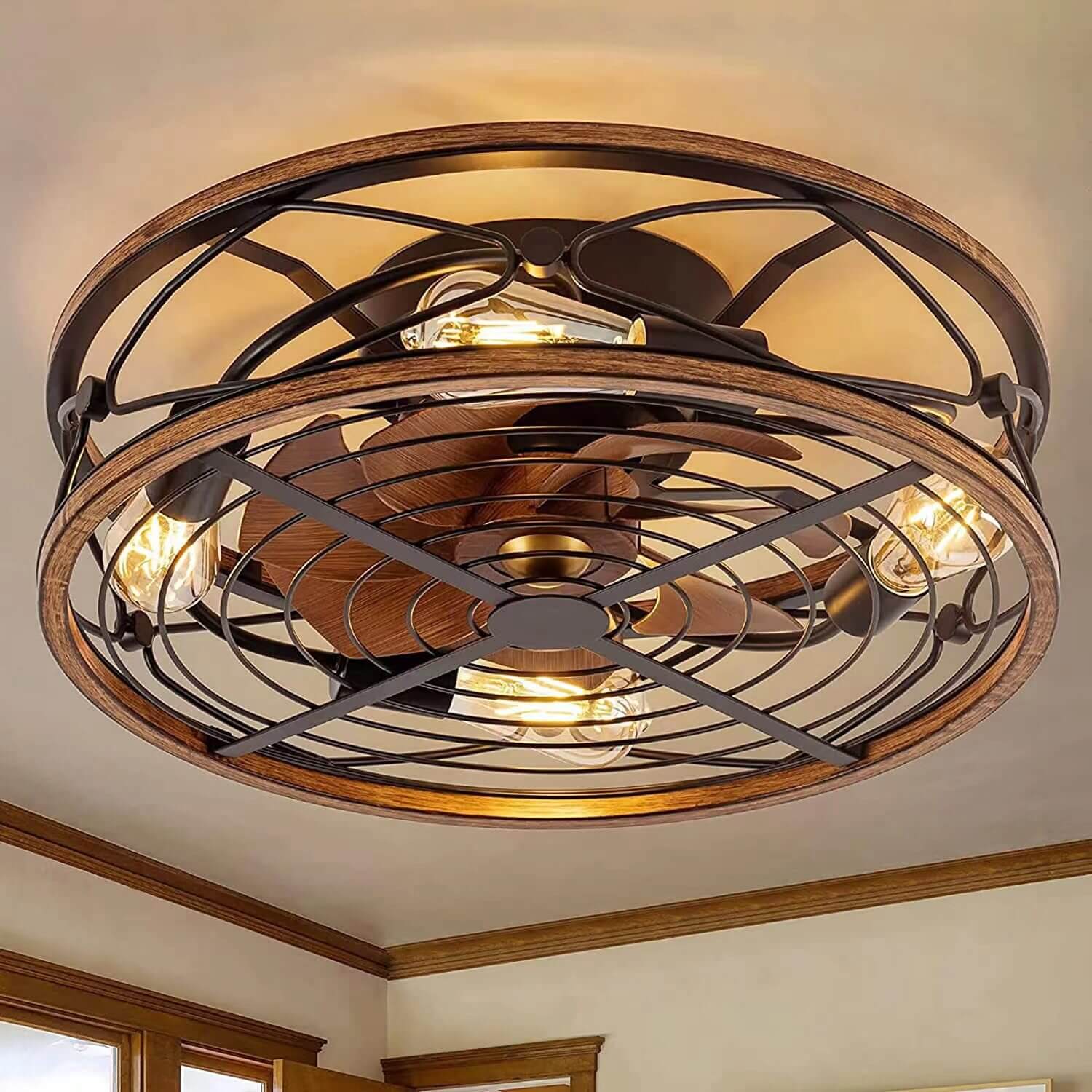 Industrial 4-Light Iron Ceiling Fan
