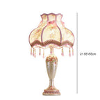 Elegant European Fabric Tassel Table Lamp - 1 Light