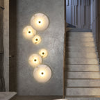 Luxury Round Marble and Iron LED Wall Sconce