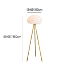 Contemporary Globe Floor Lamp with Feather Design