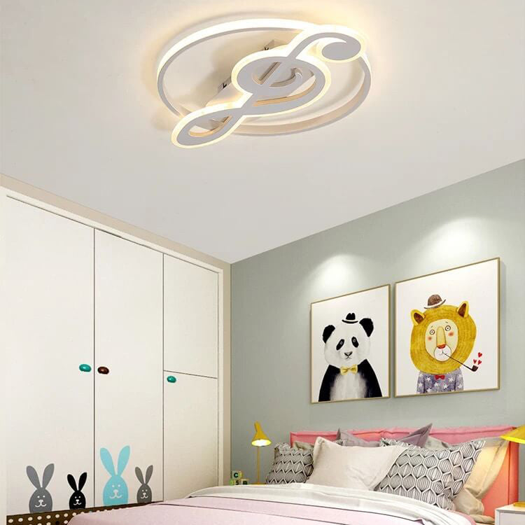 Nordic LED Ceiling Light with Music Notes Design