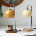 Elegant Solid Wood Spherical Candle Table Lamp - 1-Light Design