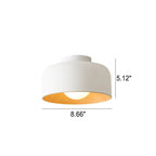 Premium Minimalist Wood Grain Iron 1-Light Semi-Flush Mount Ceiling Fixture