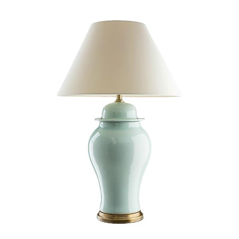 Rustic Ceramic Conic Table Lamp with 1-Light for Study
