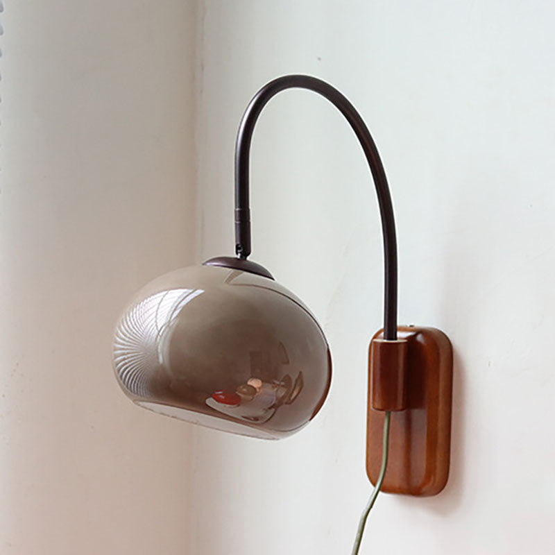 European Glass & Wood 1-Light Wall Sconce