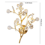 Crystal Floral Iron 3-Light Sconce