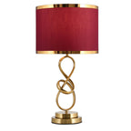 Red Fabric Knot Table Lamp - Modern Light Luxury Design