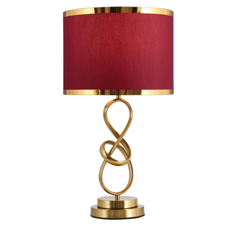 Red Fabric Knot Table Lamp - Modern Light Luxury Design