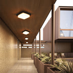Contemporary Square Aluminum LED Flush Mount Ceiling Light for Outdoor Use