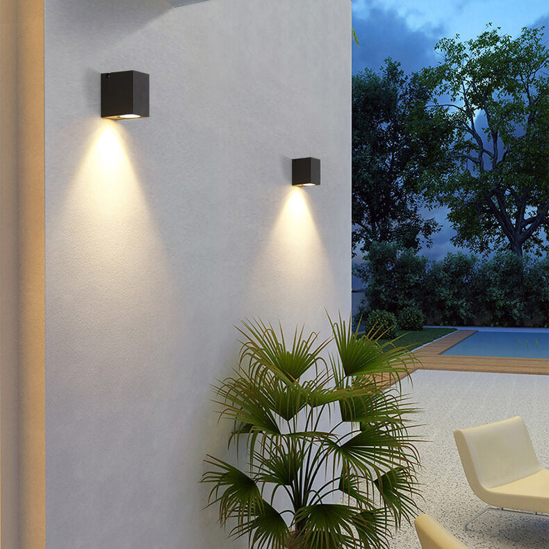 Adjustable LED Outdoor Square Spotlight Sconce