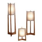 Minimalist Solid Wood Fabric Floor Lamp - Japanese Design, 1-Light