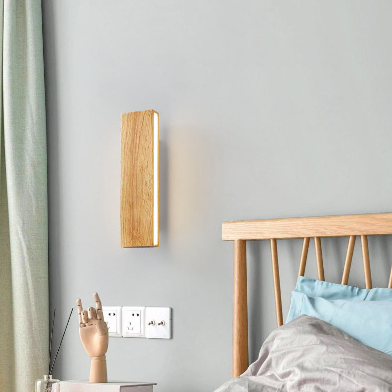 Elegant Solid Wood LED Wall Sconce Lamp