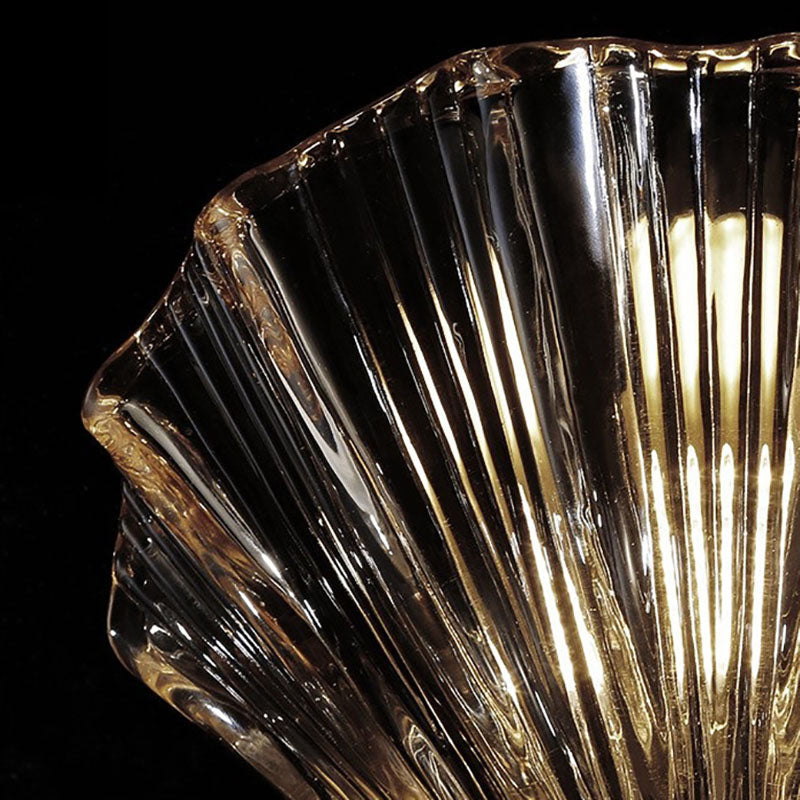 Art Deco Shell Amber Glass Sconce