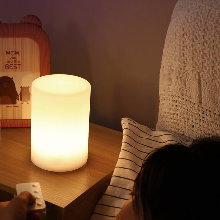 Premium Geometric Battery-Powered Night Light Table Lamp