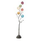 Rustic 6-Light Floor Lamp with Aluminum Weaving Balls and Tree Branch Design