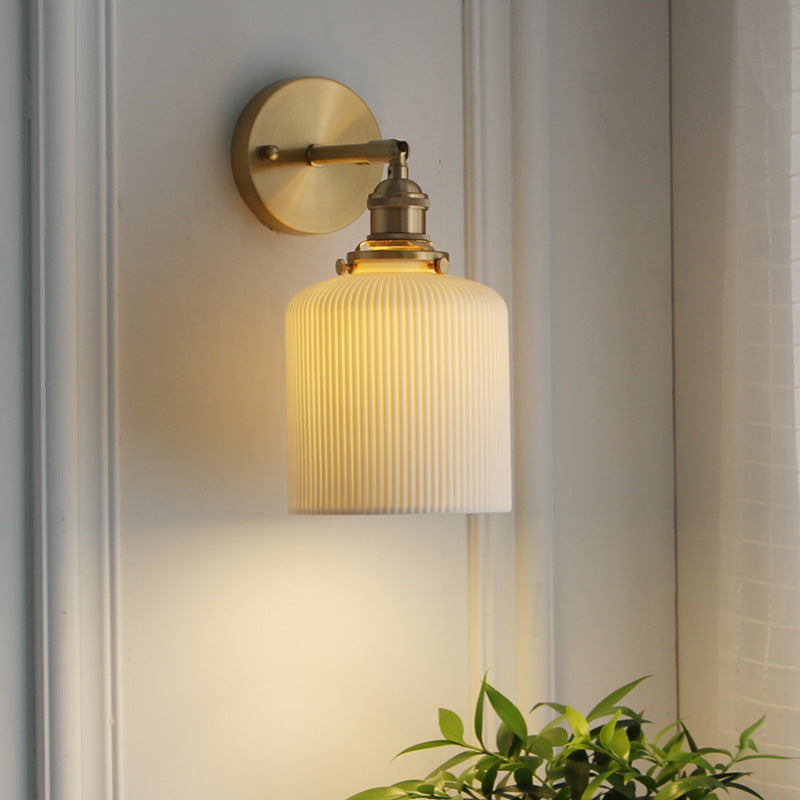 Japanese Brass & Lucite Wall Sconce