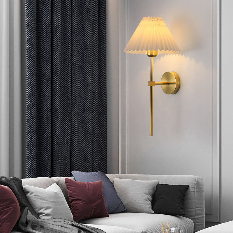 Modern Pleated Fabric Wall Sconce