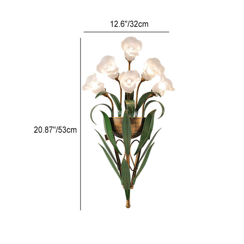 Contemporary Minimalist Glass Flower Wall Sconce