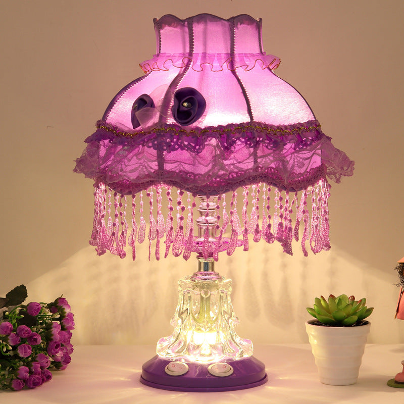 Elegant European Glass Table Lamp - 1-Light Wedding Design