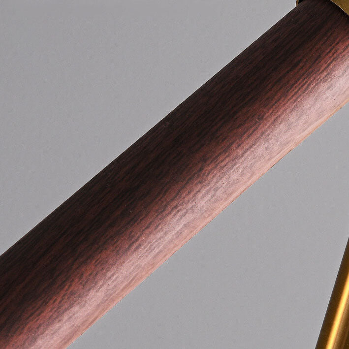 Nordic Minimalist Walnut Grain LED Floor Lamp