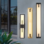 Rectangular Copper Marble LED Outdoor Wall Sconce
