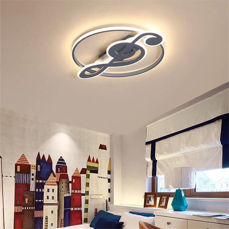 Nordic LED Ceiling Light with Music Notes Design