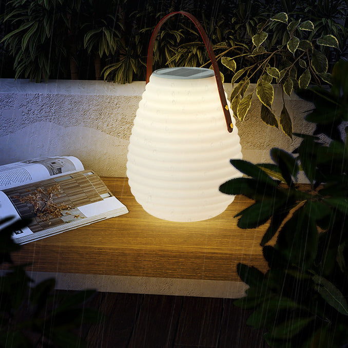 Premium Solar Waterproof Leather Cylinder Lantern