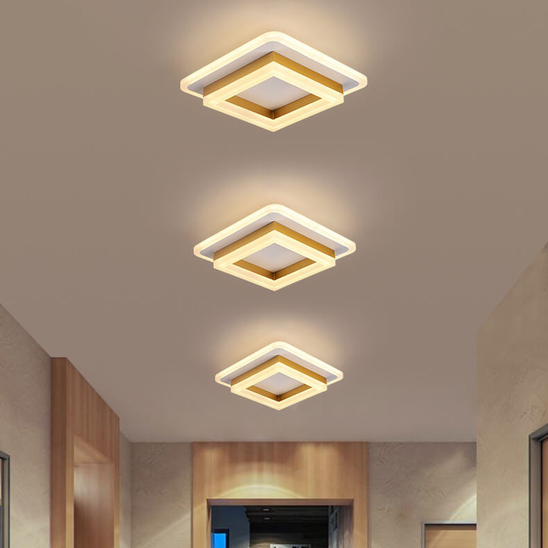 Nordic Acrylic LED Flush Mount Ceiling Light - Square & Circle Design