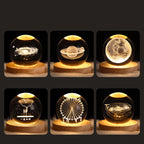 Modern Star System Crystal Ball USB LED Night Light Table Lamp for Bedroom