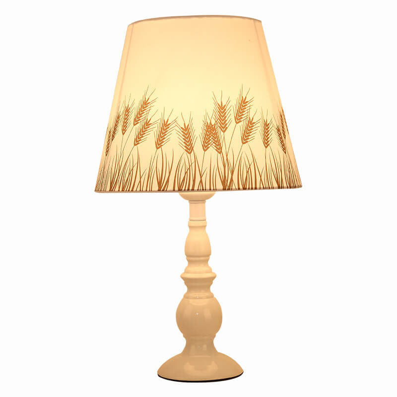 Elegant Floral Fabric Table Lamp with Iron Base - 1 Light