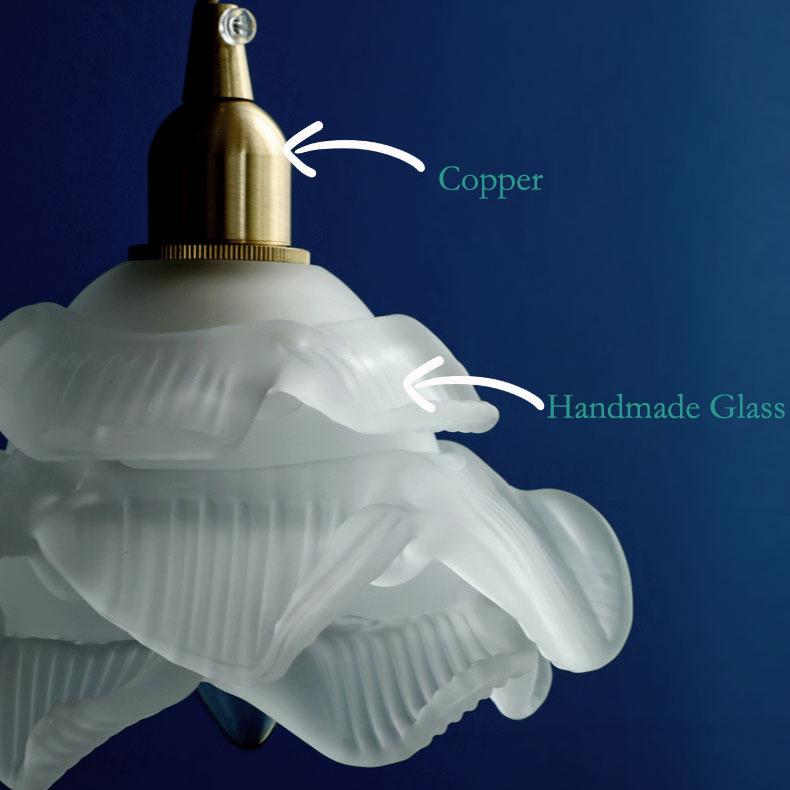 Vintage French Petal Glass LED Pendant Light