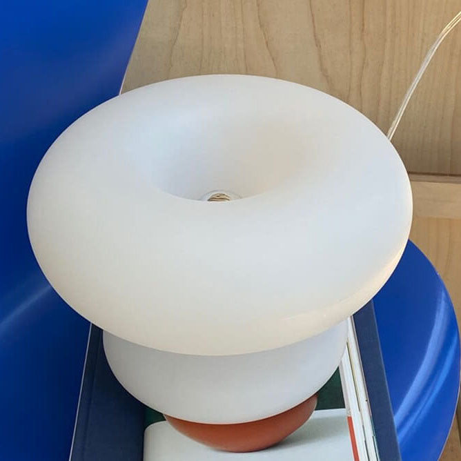 Premium Danish White Mushroom 1-Light Table Lamp