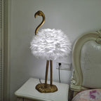 Nordic Goose Feather Flamingo Table Lamp - 1-Light Design for Bedside