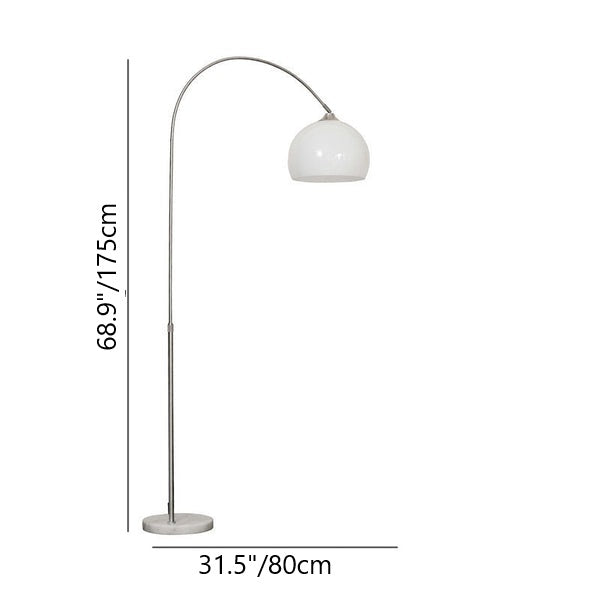 Contemporary Acrylic Globe Floor Lamp with Fishing Rod Design - 1-Light