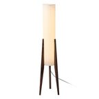 Premium Chinese Fabric Cylinder Shade Wood Tripod Floor Lamp - 1-Light Design for Study