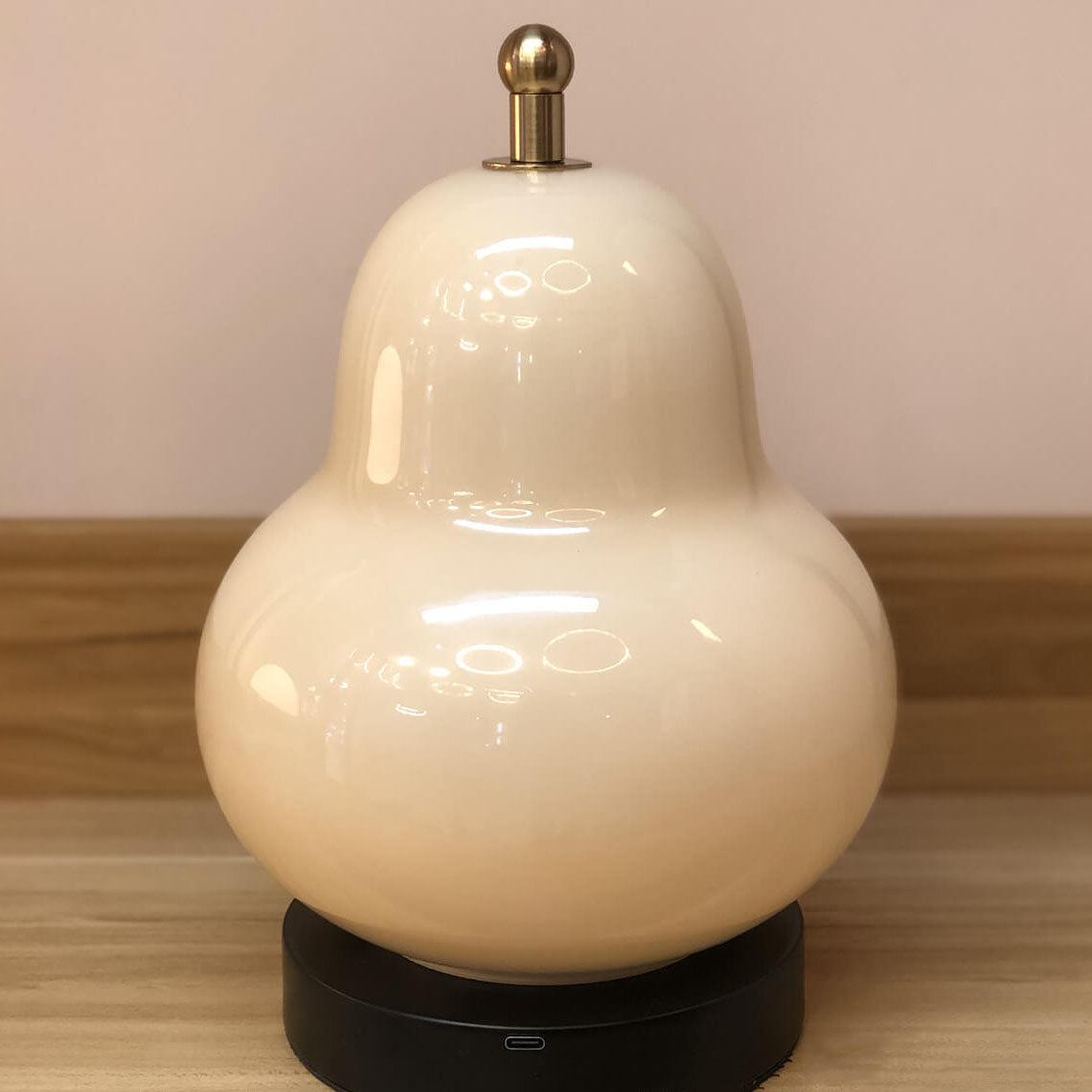 Rechargeable LED Touch Table Lamp - French Cream Pear Shape