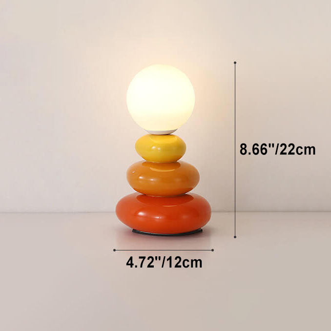 Contemporary Pebble Ceramic USB LED Table Lamp