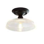 Nordic Vintage Floral Round Semi-Flush Mount Ceiling Light