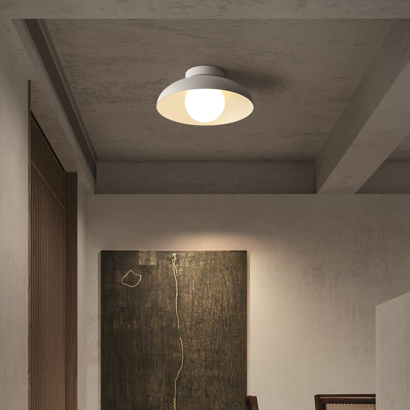 Wabi-Sabi Iron & Glass Semi-Flush Light