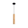 Contemporary Wood Cylinder LED Pendant Light