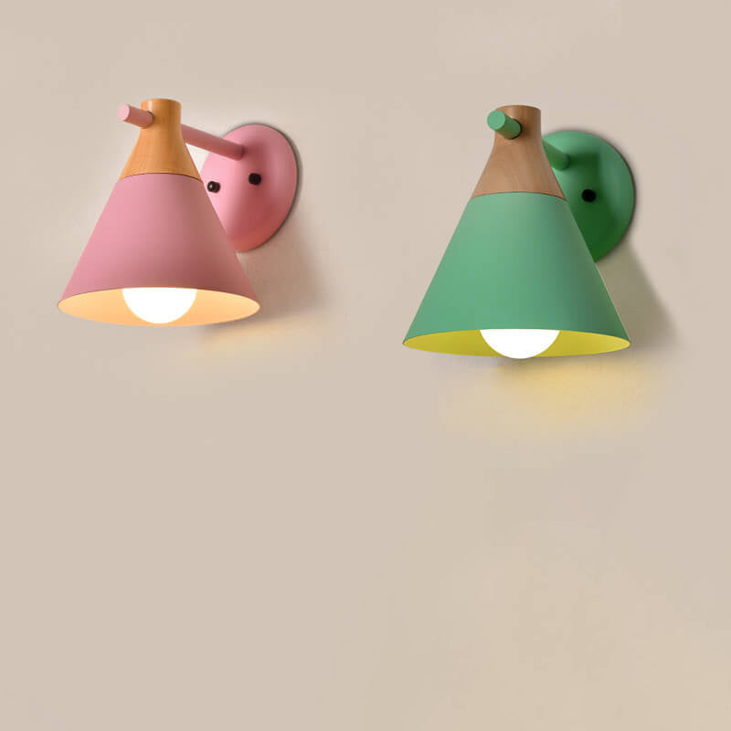 Nordic Wood Macaron Wall Sconce